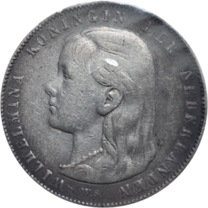 1 gulden 1892 langhaar Wilhelmina Nederland