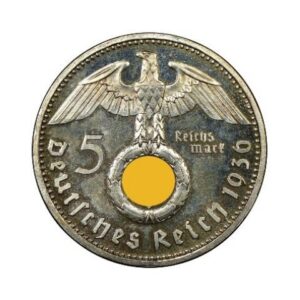5 mark 1936 t/m 1939 Duitsland met kruis