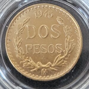 Dos pesos 1945 mexico goud
