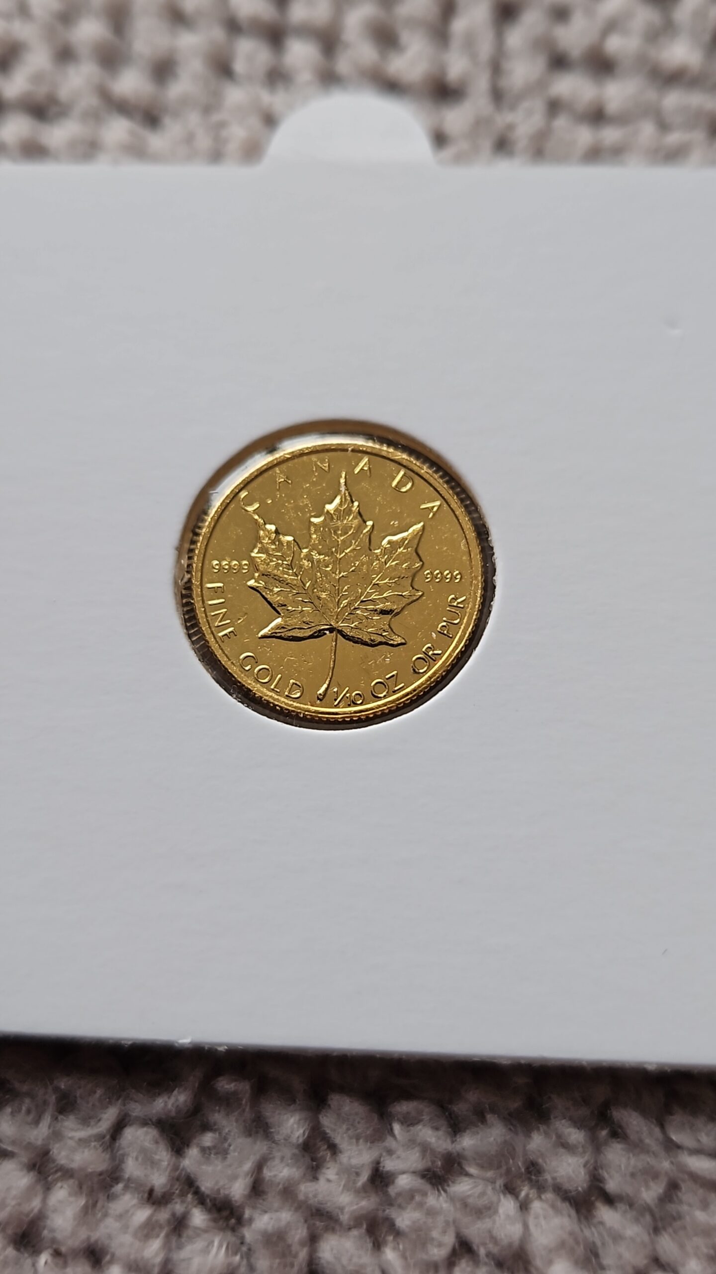 1/10 troy oz goud 999