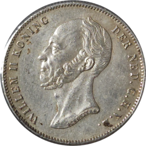 ½ gulden 1848 Willem 2 Nederland (prachtig+)